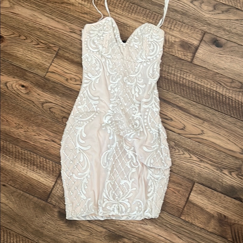 Cream Sleeveless Bodycon Mini Dress